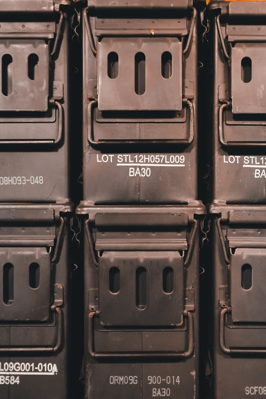 Kitting and light assembly operation in Huntsville, Alabama — stacked product cases staged for multi-SKU bundling, retail-ready packaging, and manufacturing line feed