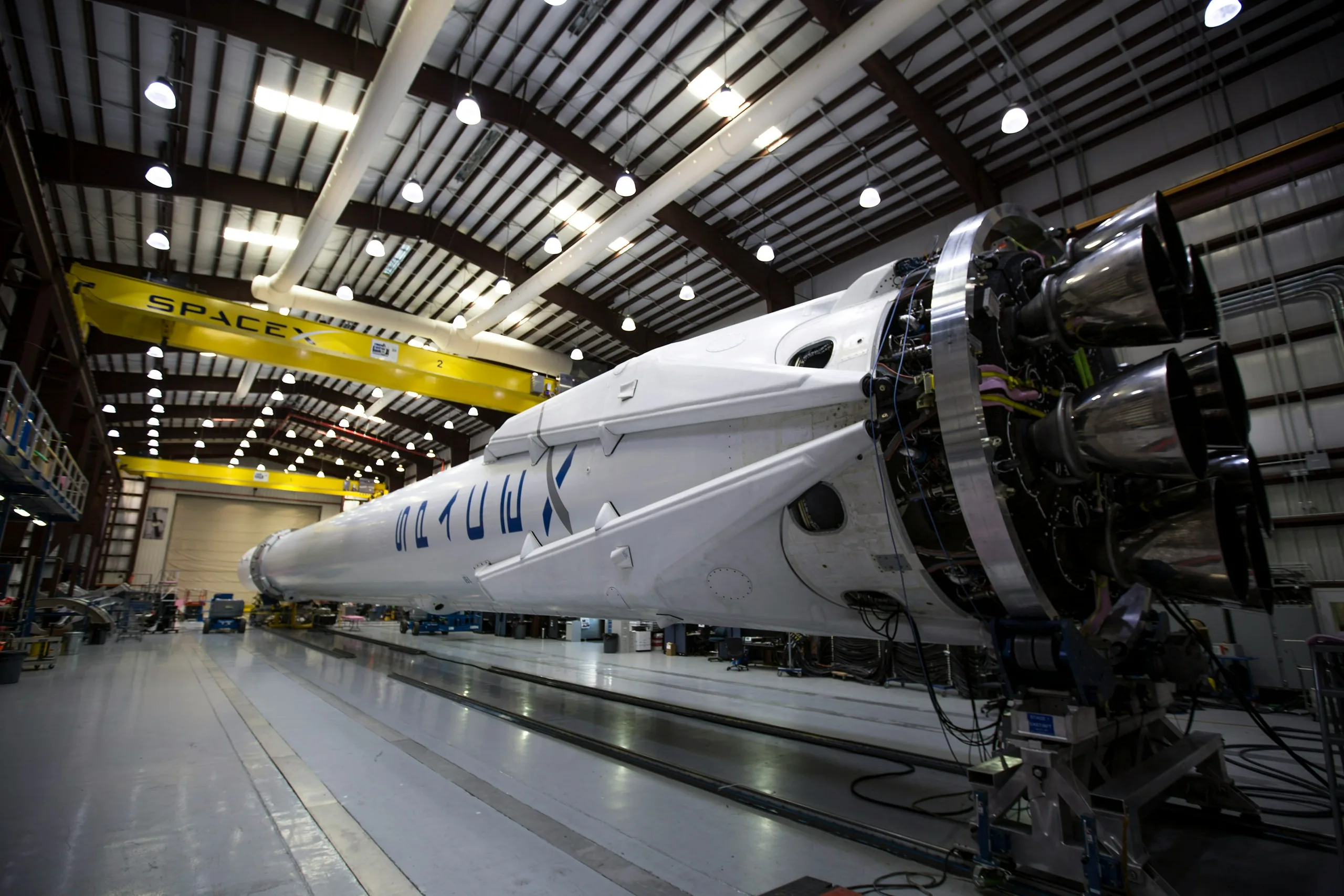 SpaceX rocket in Huntsville hangar — Huntsville 3PL provides warehousing, fulfillment & distribution, cross-docking, transloading, transportation & freight, kitting & assembly, returns processing, itar warehousing logistics services supporting aerospace, defense, and advanced manufacturing in the Rocket City